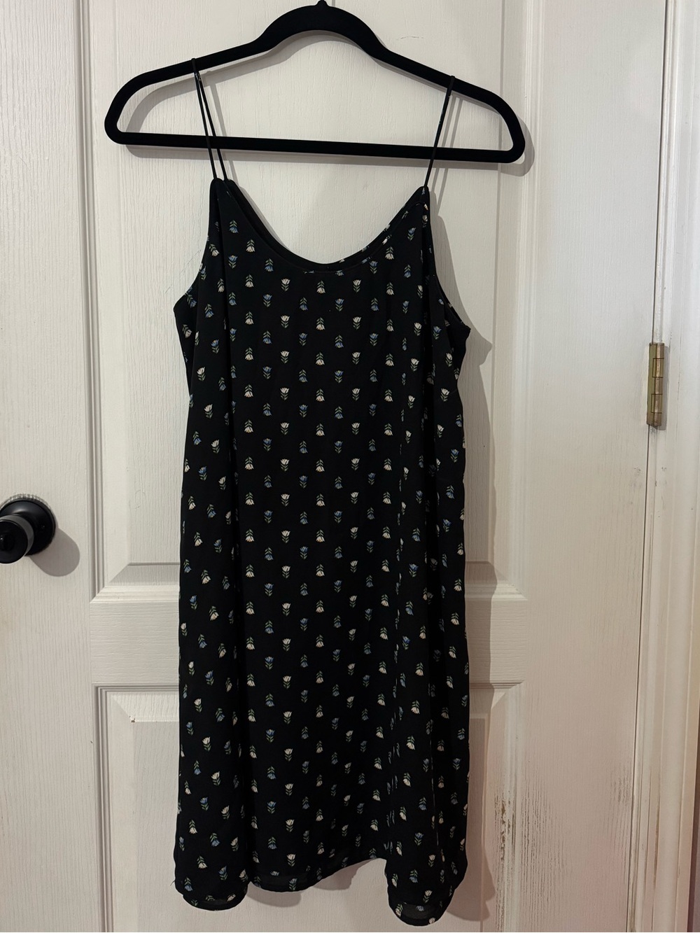 Black Floral Slip Mini Dress